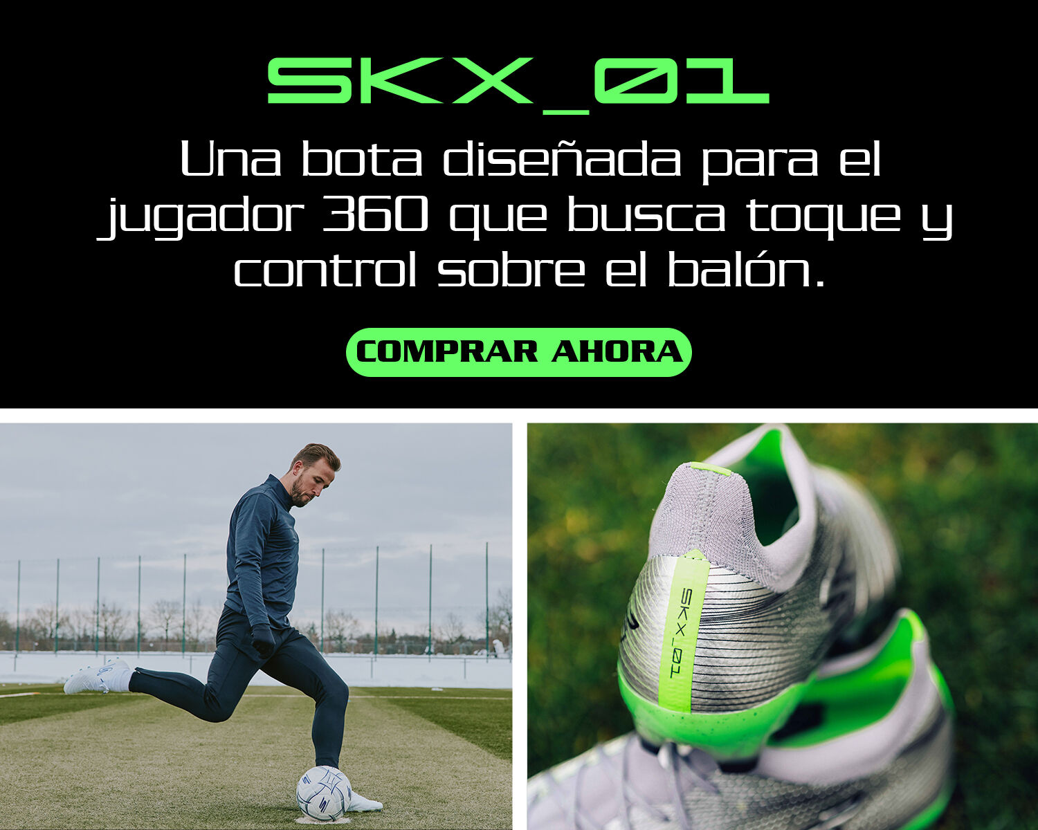 Laser-Comfort SKX_01 Football. A boot designed for the player who eants 360 touch and control on the ball.