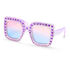 Square Rhinestone Sunglasses, MORADO, swatch